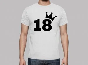 Camisetas personalizadas para aniversário de 18 anos